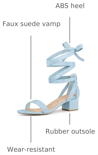 Allegra K Allegra K Women's Open Toe Block Heel Lace Up Heels Heel Sandals