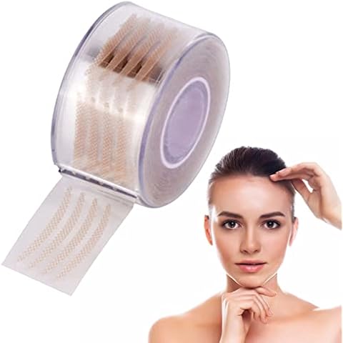 600pcs Double Eyelid Tapes Eyelid Lifter Strips Invisible Lace Mesh Eyelid Stickers for Droopy Eyelid Hooded Eyes, Breathable & Waterproof, Makeup Big Eye Tools with Fork Rods & Tweezers (24 * 2.4mm) Cover