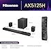 Hisense AX5125H 5.1.2 Soundbar mit kabellosem Subwoofer und Rücklautsprechern, 500W, Dolby Digital Plus, Dolby Atmos, Bluetooth, HDMI eARC/Optical/AUX/USB, Schwarz (2024)