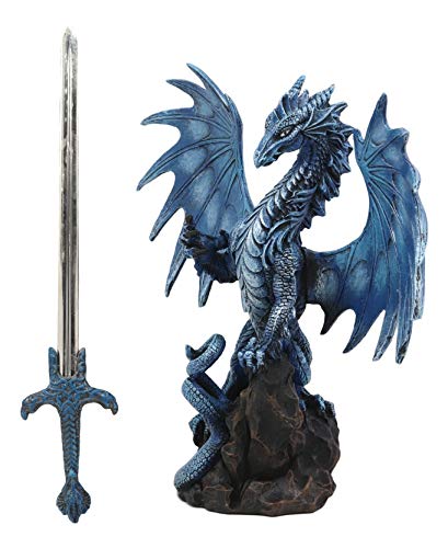 Ebros Sea Blade Ruth Thompson Dragon Statue with Letter Opener Dagger Sword 11.75" Tall Dragon Blade Series Collection Nautical Coastal Ocean Behemoth Creature Medieval Fantasy Dungeons And Dragons - Thumbnail 6