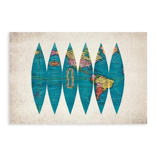Toile carte d'Amérique du Sud 30x45 cm pour la décoration du salon
