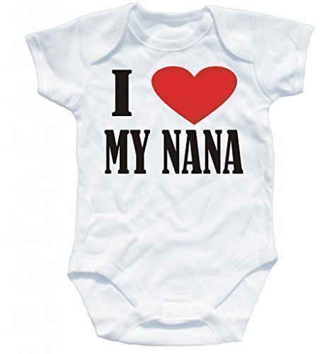 Naughtees clothing - I love my Nana white 0-3 months babygrow