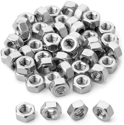 Bates Stainless Steel Hex Nut, 1/4-20, 50 Pack