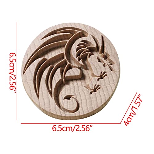2023 Carving Craft Cookie Cutter - Wooden Cookie Moulds - For Baking Moulds Cookie Press 3D Embossing Cookie Cutter Cookie Stamping Stamps For Kitchen Diy Gifts (H-Dragon) #TOP5