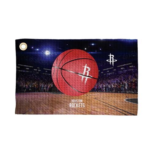 Northwest NBA Houston Rockets Golf Towel – Official Licensed Microfiber Waffle Fabric, Absorbent 16x25 in Club Cleaning Accessory, Landscape Design