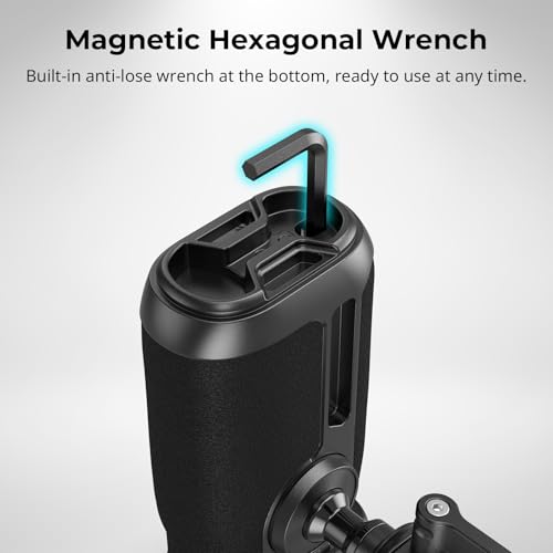 Image of SmallRig Push-Button Rotating NATO Side Handle for Left and Right Hand, 360 Rotatable Side Handle with Anti-Slip Silicone, Camera Grip with Built-in Threaded holes, Wrist Strap Hole, Cold Shoe - 4359