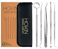 HOKIN Zahnpflege Set Dental Prämie Zahnreinigung Zahnsteinentferner Zahnsonde Mundspiegel Scaler Aus Edelstahl (5)