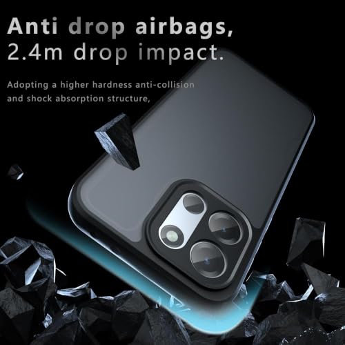 Image of Matte PC+TPU Phone Case for Oneplus Nord 6 5G Air Bags & Camera Protection, Anti-Fingerprint, Never Turns Yellow, Micro Arc Edge, Skin-Friendly Feel, Raised Camera Guard, Black