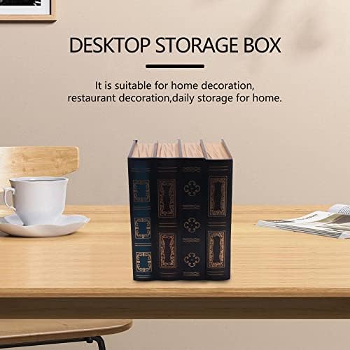 Jcevium Book Box Vintage Storage Props Book Jewelry Storage Packaging Study Book Ornaments Wooden Antique Decorative