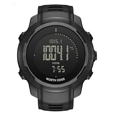 NORTH EDGE Women Men's Tactical Survival Watch Military Digital Sport Watch with Compass Altimeter Barometer Thermometer Pedometer 50M Waterproof EL Backlight Carbon Fiber for Outdoor