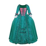 Fortunehouse Damen Mittelalterliche Kleid mit Fliege 18. Jahrhundert Retro Kostüme für Halloween