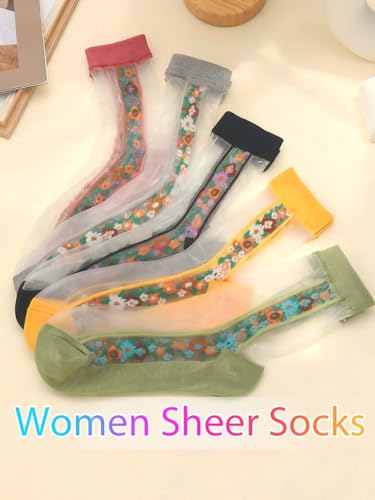 Image of Campsis Women Sheer Socks Sheer Ankle Socks for Women and Girls (G)