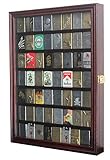 Display Case Cabinet Shadow Box Compatilble with Zippo Lighters Without Box Mahogany Finish
