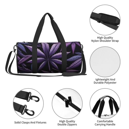Sports Duffel Bag Cannabis-Leaf-Marijuana Foldable Travel Tote Bag Weekender Sleepover Carry On Bag4