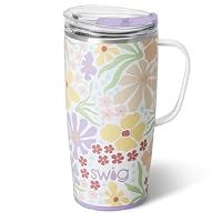 Swig Life Isolierter Reisebecher – 625 Ml, Edelstahl, Mit Griff & Deckel, Motiv 'Schafe Zählen'