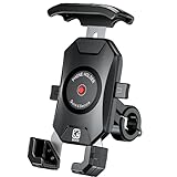 【Einhändige Bedienung】Diese motorrad telefonhalterung verfügt über ein ausgeklügeltes mechanisches Ein-Klick-Design, das die Sicherheit Ihres am Fahrradlenker befestigten Mobiltelefons auch auf holprigen Straßen gewährleistet Der Fahrrad-Handyhalter ist mit einem Schnellverschluss ausgestattet. Setzen Sie Ihr Telefon mit nur einer Hand in einer Sekunde ein oder aus und genießen Sie ein freies und einfaches Fahren.