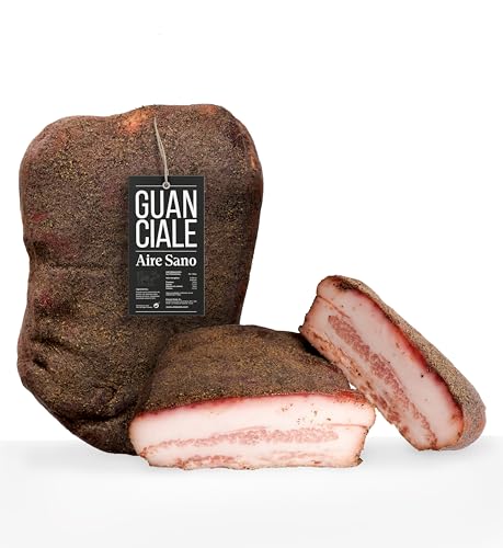 Guanciale Gourmet 850 g – Aire Sano (Elaborado con Carne IGP Cerdo de Teruel) | Curado artesanal, sin aditivos | Ideal para Carbonara, Amatriciana y tapas premium