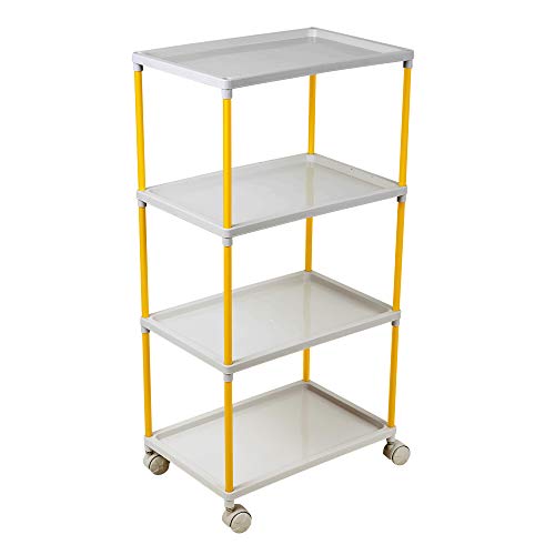 Image of Little One's Multipurpose 4 Plastic Shelf Storage Rack /Shoe Rack with Wheels, ISI Certifed, (Unbreakable Material), Tray 4