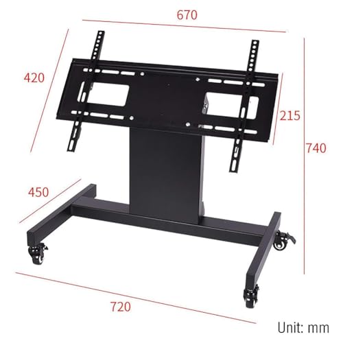 Soporte móvil para TV 32-65 pulg, negro, con ruedas miniatura 6