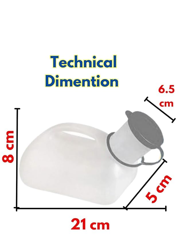 HEE Male and Female Primium Quality Urine Pot Urinal Bottle 1000 ml, For Hospital and Home Uses for Patients Medical Portable Urine Cups pack of 01 Pcs 1000 ml