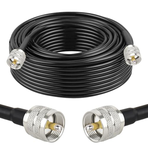 XRDS -RF RG58 Coax CB Cable 75FT, 50 Ohm with PL-259 UHF Male Connectors – Flexible &amp; Durable Coaxial Cable for CB Radio, Ham Radio, Antenna, SWR Meter, SDR