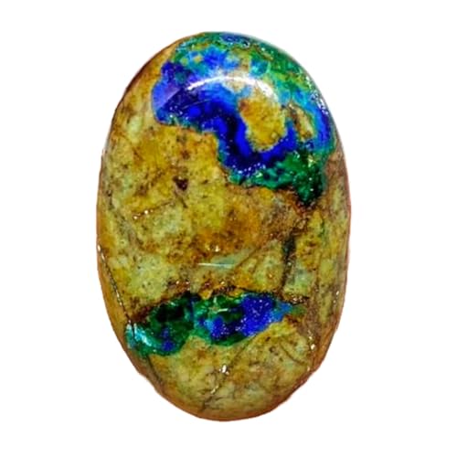 Gemme azurite malachite naturelle de collection ovale 30 x 18 mm pour haute joaillerie DIY