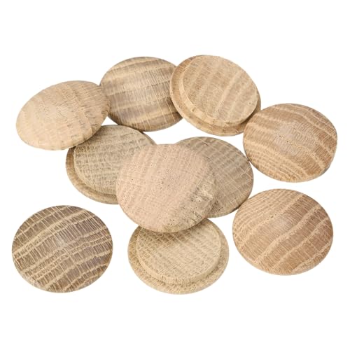 Image of uxcell 10 Pcs 1.1 x 1.4 Inch Wood Hole Plugs, Wooden Screw Hole Cover, Wood Pocket Button Plug for Chair Stair Craft Furniture Woodworking