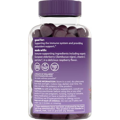Viva Naturals Sambucus Elderberry Gummies for Adults with Vitamin C & Zinc - image 8