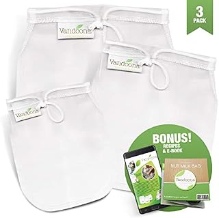 Vandoona Nut Milk Bag – Large 12x12 Reusable Premium Mesh Strainer Bag| Cheesecloth