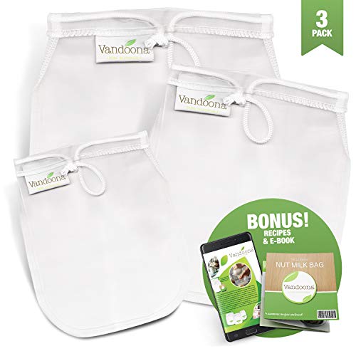 Vandoona Nut Milk Bag – Large 12x12 Reusable Premium Mesh Strainer Bag| Cheesecloth