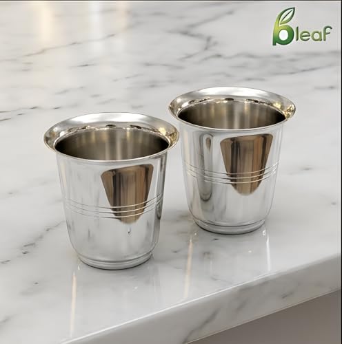 Image of BLeaf Silver Plated Elegance Glass Set (Set of 2 Pcs, 6x6 cm)