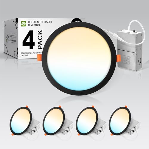 ASD 4 Pack 11/12 Inch LED Recessed Lighting 24W, 5