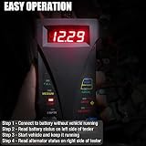 MOTOPOWER MP0514B 12V Cyfrowy tester baterii Voltmeter i analizator systemu ładowania z wyświetlaczem LCD i diodą LED - Niebieski