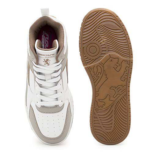 Image of Red Tape Women's Sneakers White Pu Round Lace-Up Lightweight Comfort