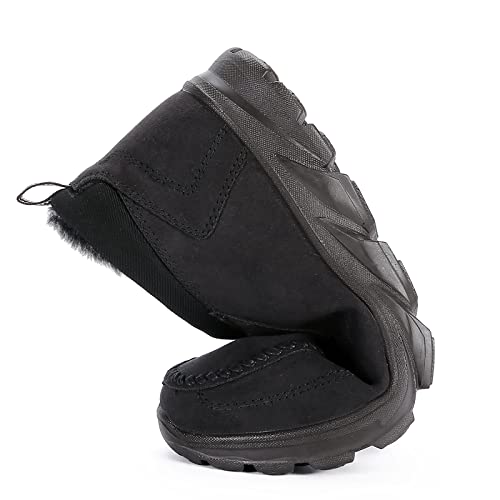 Image of COSIDRAM Men Shoes Winter Snow Boots Cotton-Padded Slip on Casual Warm Walking Sneakers Waterproof House Shoes