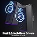 Redragon GS814 Stereo Desktop Speaker, 20W Output, 4 Real Units, BT 5.0/3.5mm AUX, Enhanced Bass, Touch-Control, Dynamic RGB Lighting