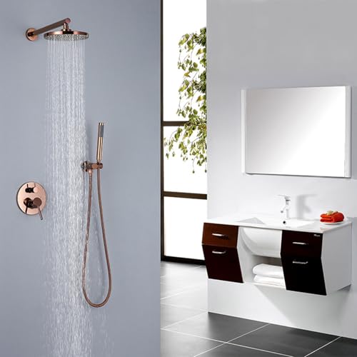 Combinaison de douche cachée or rose contre le calcaire et le désordre
