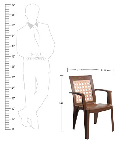 Image of Cello Impact Set of 6 Chairs (Ice Brown) | Strong and Durable | Easy to Clean | Chair for Living Room, Bed Room, Kitchen, Office Room, Outdoor | 3 Years Warranty