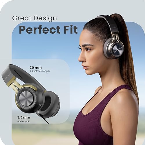 Image of HAMMER Bash 2.0 Over The Ear Wireless Bluetooth Headphones with Mic, Deep Bass, Foldable Headphones, Upto 8 Hours Playtime, Workout /Travel, Bluetooth 5.0 (Grey)