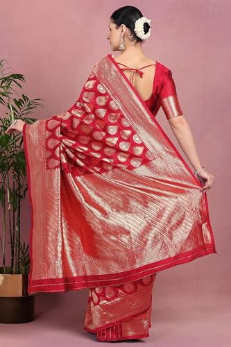 Image of Subham Saree for Woman Silk Cotton Kanjivaram | Soft Daily Wear Golden Zari Sari with Jacquard Blouse Piece
