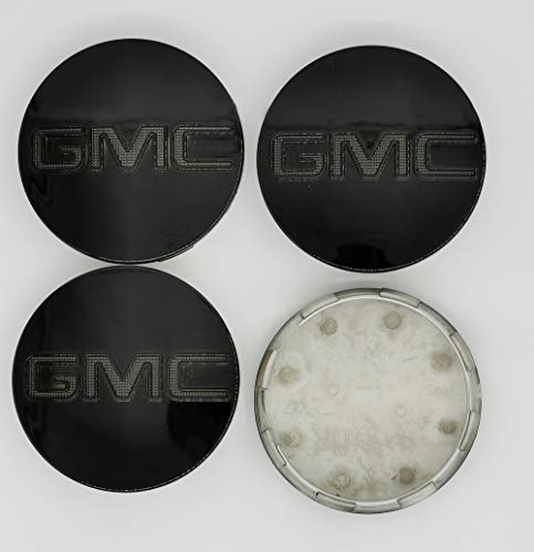 4Pieces Set,GMC Black A Wheel Center Hub Caps Emblem 83mm  3.25  GMC Rim Center Hubs Fit for GMC Denali Sierra Yukon 18  20  22 Wheel 9595759 (Bright Black)