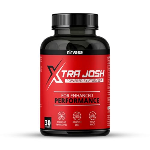 Nirvasa Xtra Josh Tablets for Men (30 Tabs) | Stamina, Energy & Performance Booster | Boosts Vitality, Strength & Endurance | Muscle Support, Enriched with Saponins | (Pack of 1)