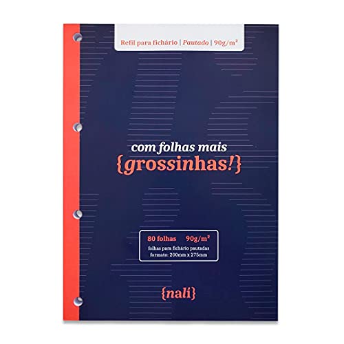 Bloco para Fichário Branco A4 Pautado 90g Nali