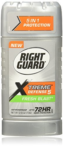Right Guard Xtreme Defense Antiperspirant Deodorant Invisible Solid Stick, Fresh Blast, 2.6 Ounce , 6 Count (Pack of 1)