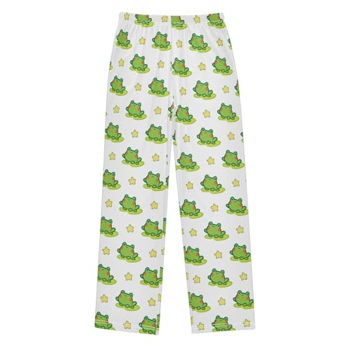 ZZXXB Frog and Star Boys Long Pants Soft Trousers Elastic Waist Kids Lounge Bottoms with Pockets S-XL