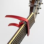 Guitar Capo, Meeland Purple Aluminium Guitar Capo Key Clamp for Acoustic Guitar/electric guitar/Ukulele/Bass With Guitar Picks and Leather Picks Holder and Bridge Pins Puller Included (Red)