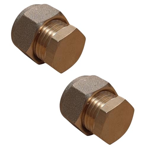 8mm Brass Compression Stop End – Pack of 2 | No Soldering Required | Blank Cap for Copper Pipe Plumbing