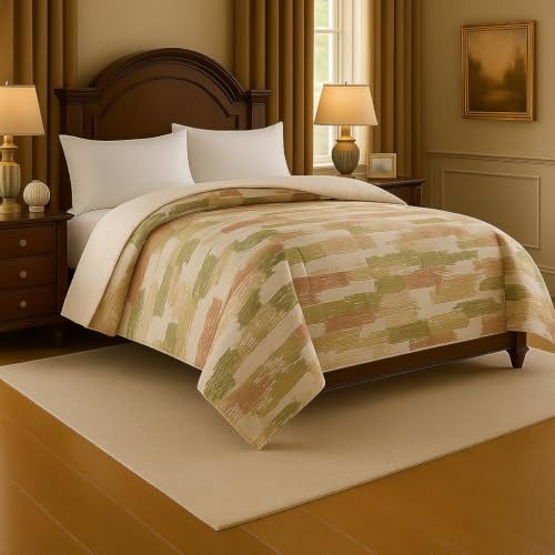 Image of Signature Reversible AC Comforter Set 350 GSM,Soft Microfibre King Size Quilt Blanket for Winter (Sahara Mist, Double Bed)