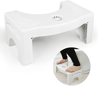 Folding Squatting Toilet Stool - Squatting Toilet Stool, Bathroom Toilet Stool, Potty Step Stool, Kids Comfortable Squat Aid Stool with Aromatherapy Clean Toilet Air (White)