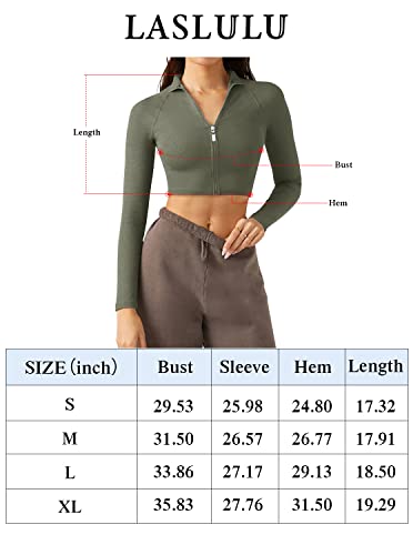 Laslulu Womens Cropped Long Sleeve Athletic Running Shirts Crop Tops Zipper Slim Fit Workout Yoga Sports Tops Pullover Outwear(White X-Large) #TOP4